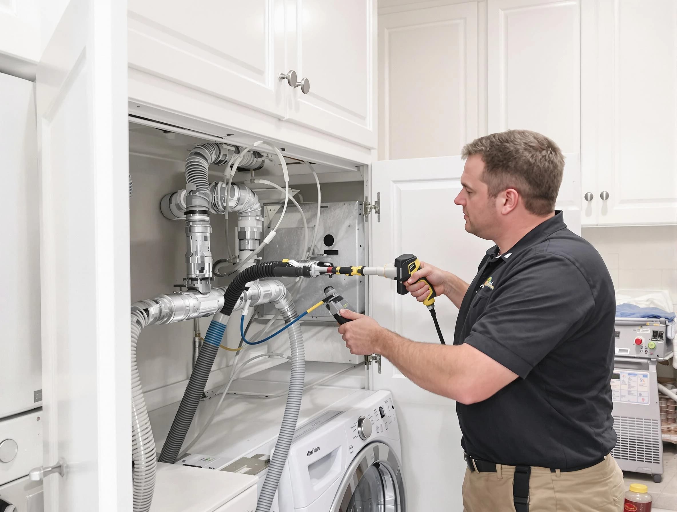 Canonsburg Dryer Vent Cleaning professional removing severe blockage from a clogged dryer vent in Canonsburg