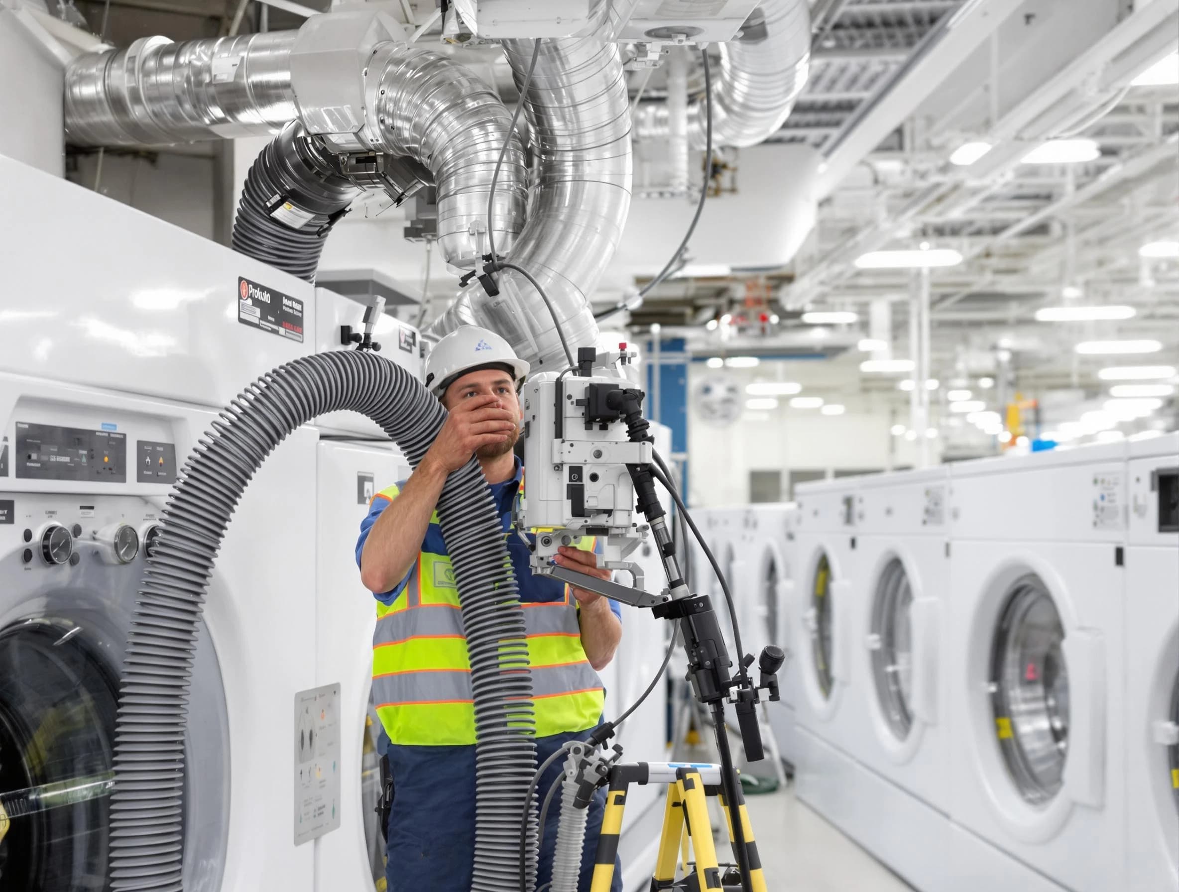 Canonsburg Dryer Vent Cleaning team performing commercial-grade dryer vent cleaning at a business facility in Canonsburg