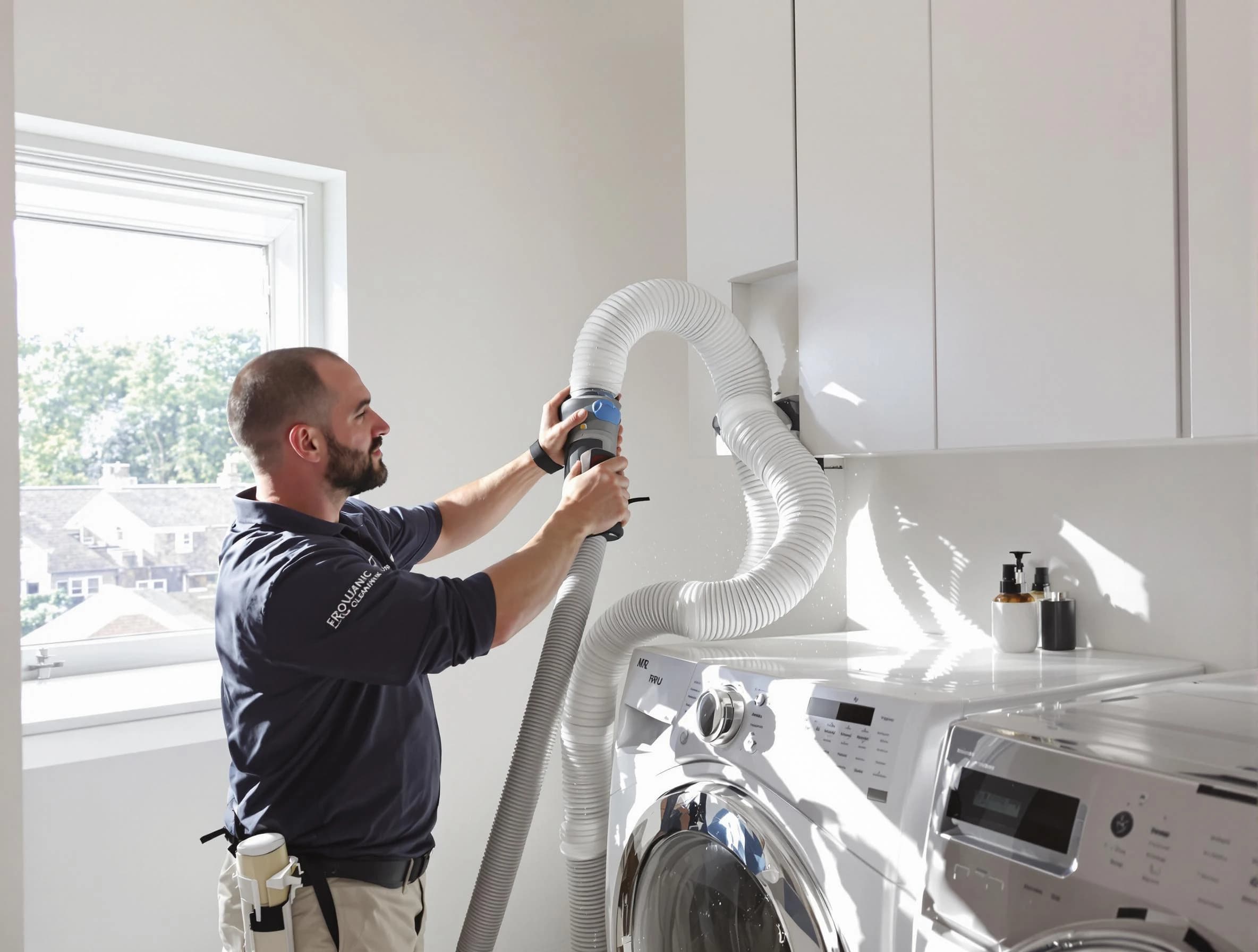 Certified Canonsburg Dryer Vent Cleaning technician performing dryer vent cleaning in Canonsburg