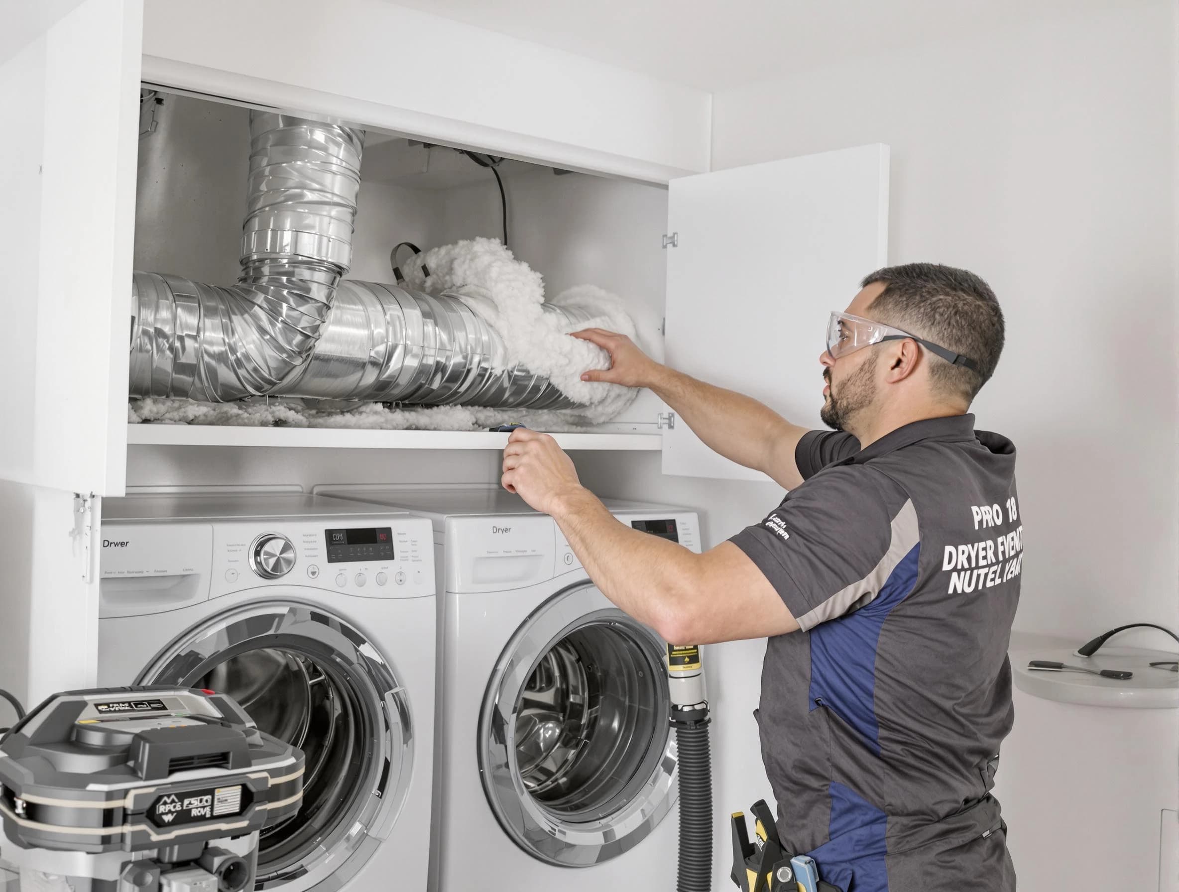Canonsburg Dryer Vent Cleaning certified technician performing specialized gas dryer vent cleaning in Canonsburg
